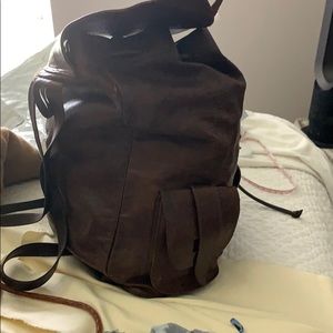 Leather African backpack purse